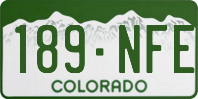 CO license plate 189NFE