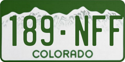 CO license plate 189NFF