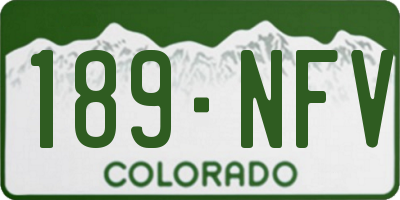 CO license plate 189NFV