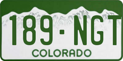 CO license plate 189NGT