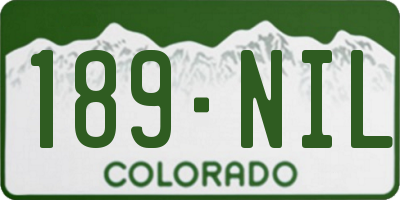 CO license plate 189NIL