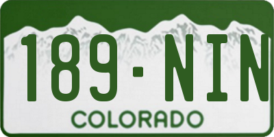 CO license plate 189NIN