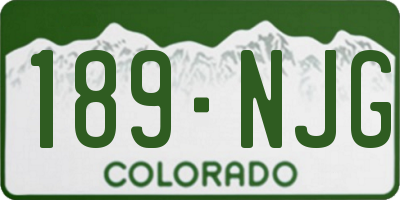 CO license plate 189NJG