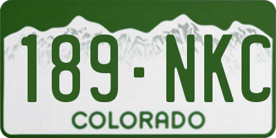 CO license plate 189NKC