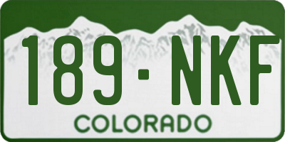 CO license plate 189NKF