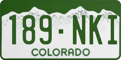 CO license plate 189NKI