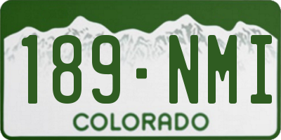 CO license plate 189NMI