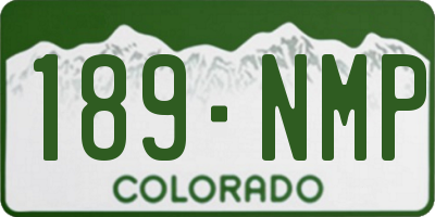 CO license plate 189NMP