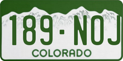 CO license plate 189NOJ
