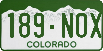 CO license plate 189NOX