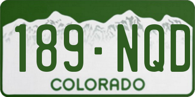 CO license plate 189NQD