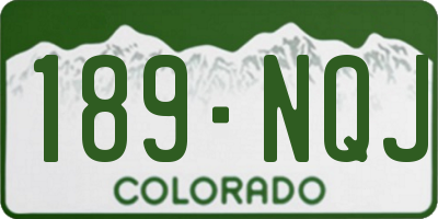 CO license plate 189NQJ