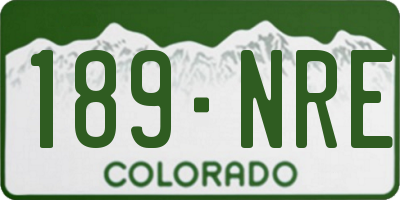 CO license plate 189NRE