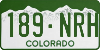 CO license plate 189NRH