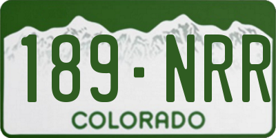 CO license plate 189NRR
