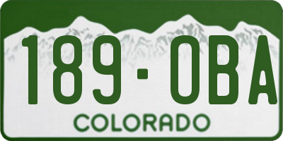 CO license plate 189OBA