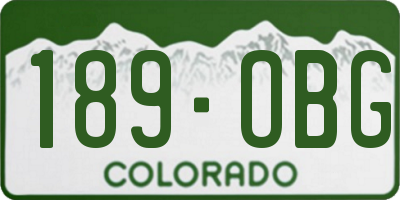 CO license plate 189OBG