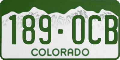CO license plate 189OCB