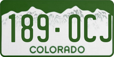 CO license plate 189OCJ