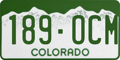 CO license plate 189OCM