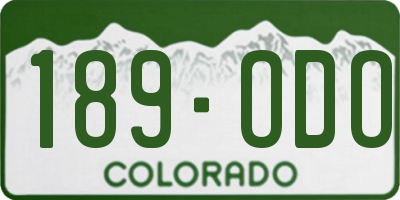 CO license plate 189ODO