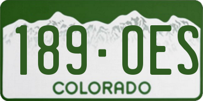 CO license plate 189OES