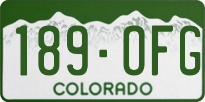 CO license plate 189OFG