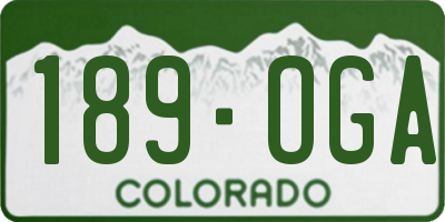 CO license plate 189OGA