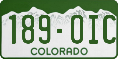CO license plate 189OIC