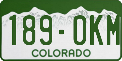 CO license plate 189OKM
