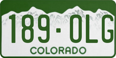 CO license plate 189OLG