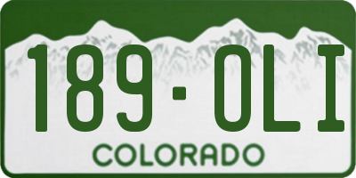 CO license plate 189OLI