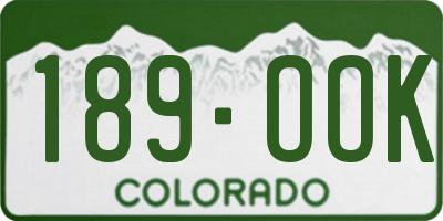 CO license plate 189OOK