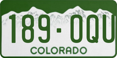 CO license plate 189OQU