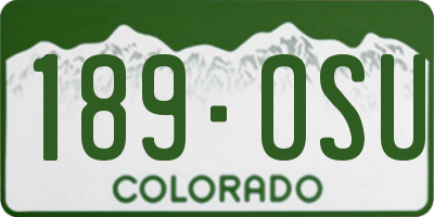 CO license plate 189OSU