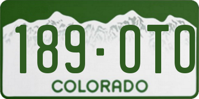 CO license plate 189OTO