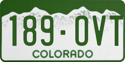CO license plate 189OVT