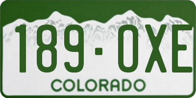 CO license plate 189OXE