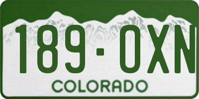 CO license plate 189OXN