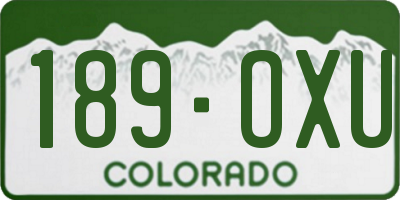 CO license plate 189OXU