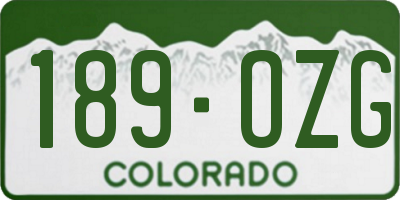 CO license plate 189OZG