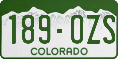 CO license plate 189OZS