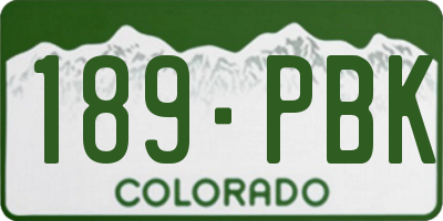 CO license plate 189PBK