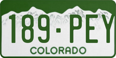 CO license plate 189PEY