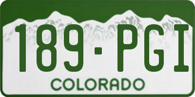 CO license plate 189PGI