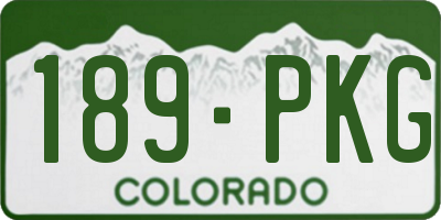 CO license plate 189PKG