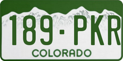 CO license plate 189PKR