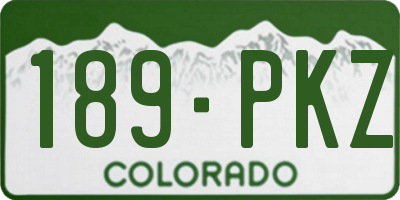 CO license plate 189PKZ