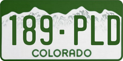 CO license plate 189PLD