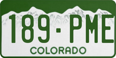 CO license plate 189PME